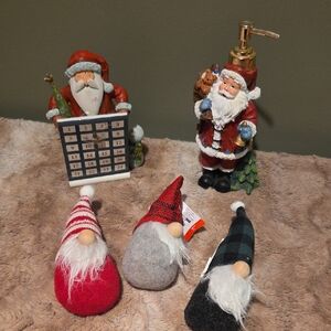 Festive Santa and Gnome Holiday Decor Set. BUNDLE
